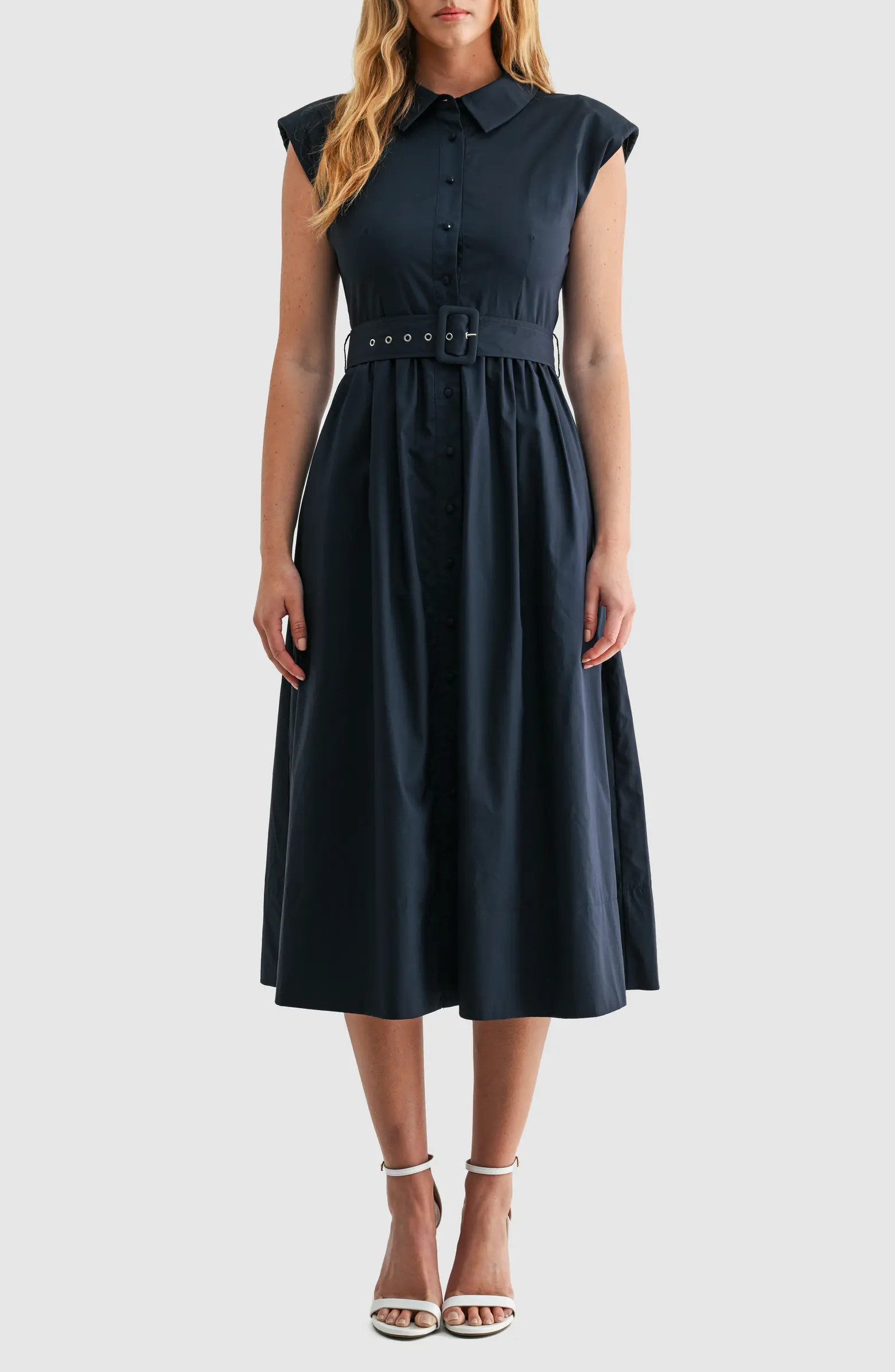 Mila Mae Belted A-Line Midi Shirtdress | Nordstromrack | Nordstrom Rack