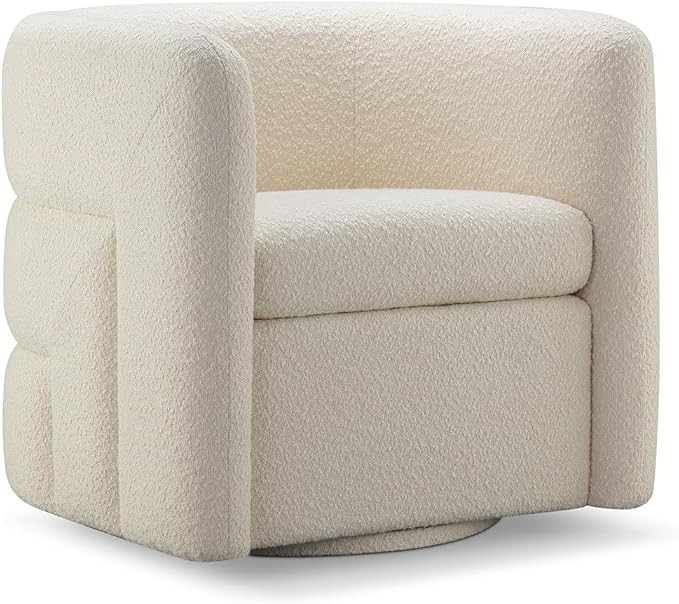 CHERS Ergonomic Lounge Swivel Armchair Novelle, Boucle Fabric Beige Accent Chair Club Barrel Chai... | Amazon (US)