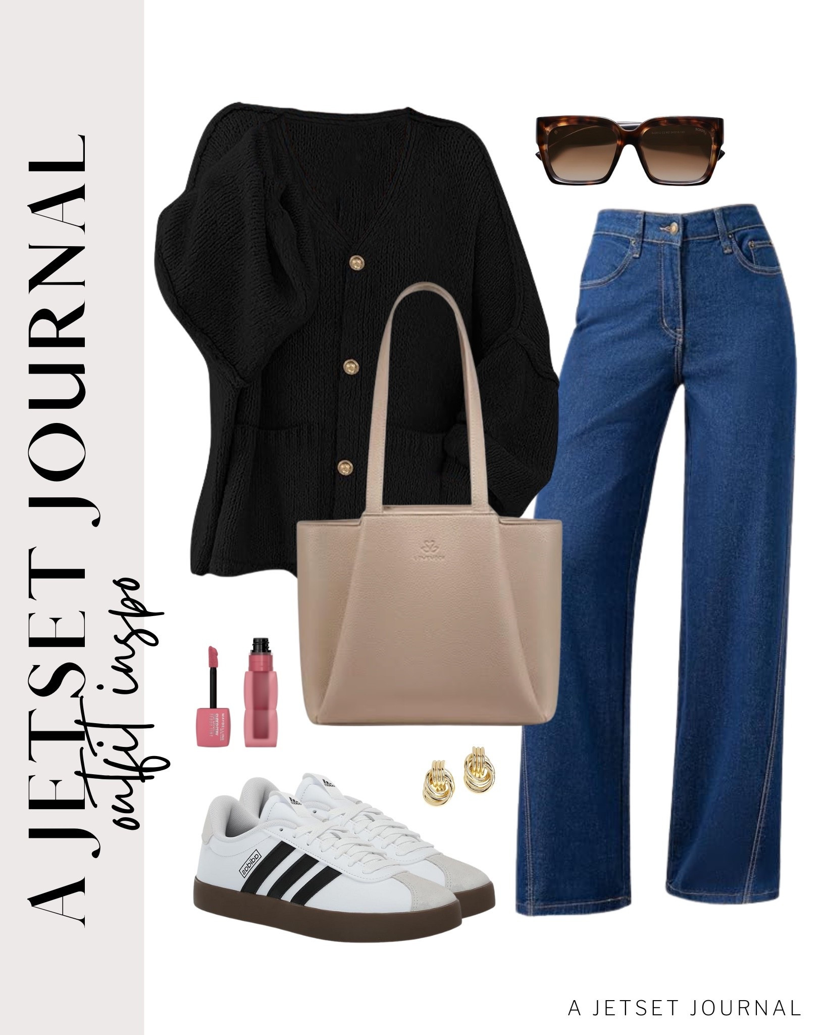 Perfect winter look with this cozy cardigan and cute jeans. Pair it with a tote and bold earrings.
maybelline teddy tint, chunky earrings, baggy wide leg jeans, winter outfit idea, casual look, vacation style, makeup must have, beauty favorite, functional bag, amazon fashion, affordable style

#LTKBeauty #LTKSeasonal #LTKU