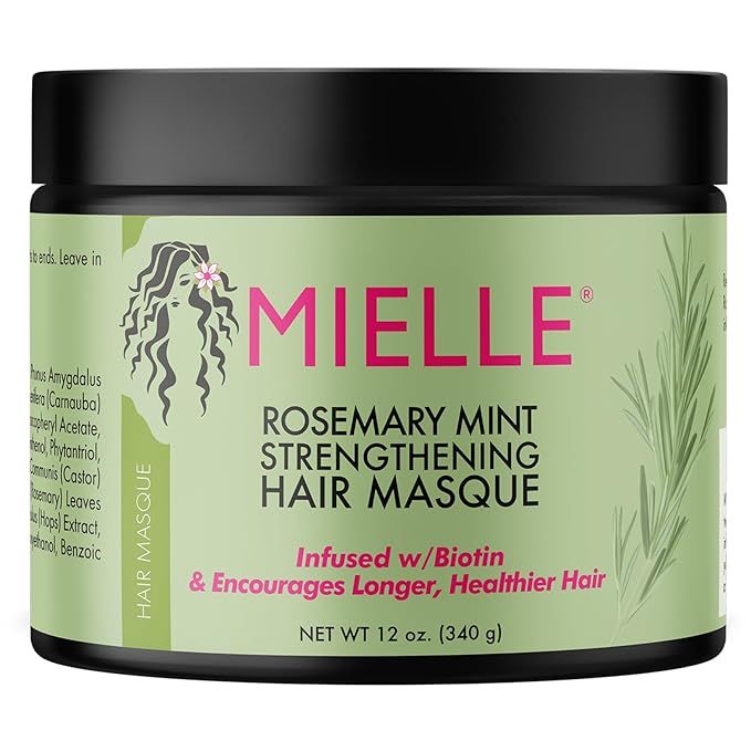 Mielle Organics Rosemary Mint Strengthening Hair Masque, Essential Oil & Biotin Deep Treatment, M... | Amazon (US)