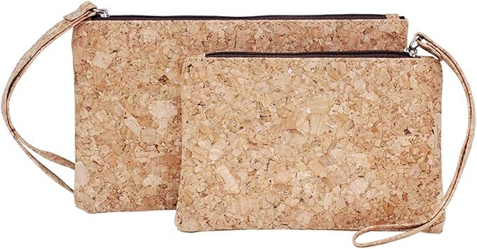 Boshiho Natural Cork Clutch Wristlet Wallet Cell Phone Card Holder Coin Purse Bag (2 Size) | Amazon (US)
