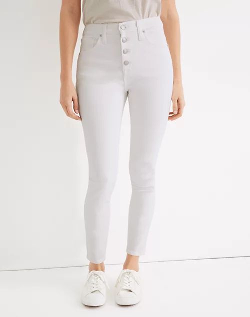 Curvy High-Rise Skinny Crop Jeans in Pure White: Button-Front Edition | Madewell