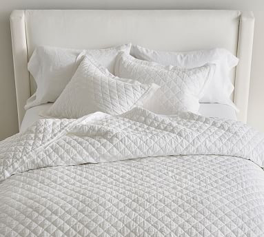 Belgian Flax Linen Diamond Quilt | Pottery Barn (US)