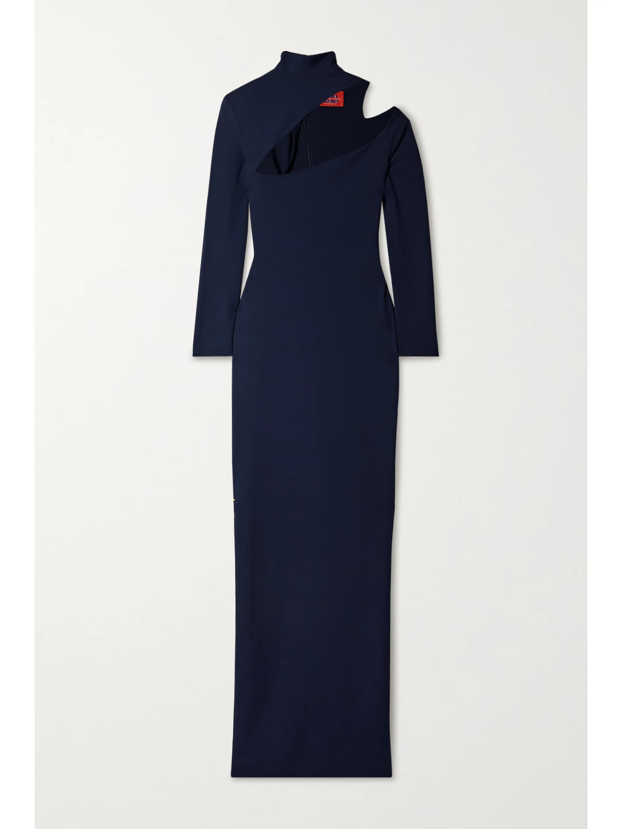 Navy Ares cutout cady turtleneck maxi dress | Solace London | NET-A-PORTER | NET-A-PORTER (US)