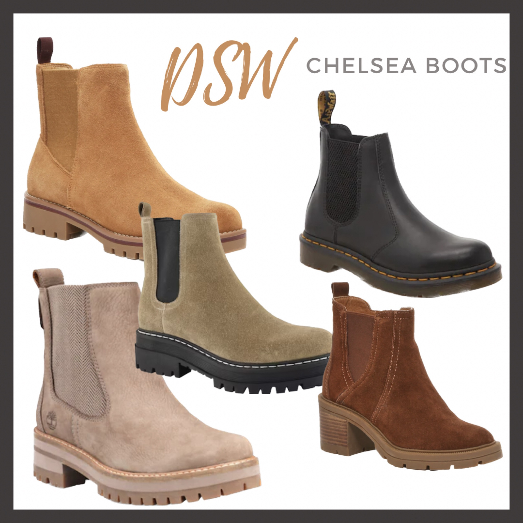DSW // Chelsea Boots // Fall & Winter Style // Sale // Timberland // Doc Marten // Women’s Fashion 

#LTKSeasonal #LTKshoecrush #LTKsalealert