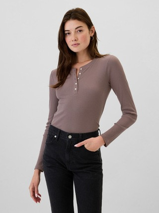 Ribbed Henley T-Shirt | Gap Factory