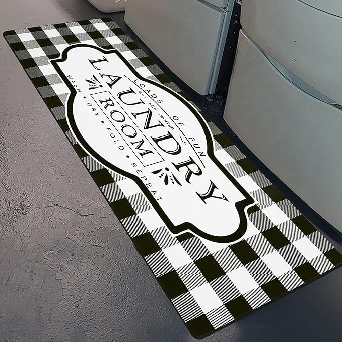 Vaukki Laundry Room Runner Rug, Farmhouse Kitchen Floor Mat, Non-Slip Waterproof Rug Runner, Rubb... | Amazon (US)