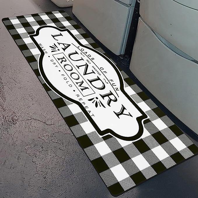 Vaukki Laundry Room Runner Rug, Farmhouse Kitchen Floor Mat, Non-Slip Waterproof Rug Runner, Rubb... | Amazon (US)