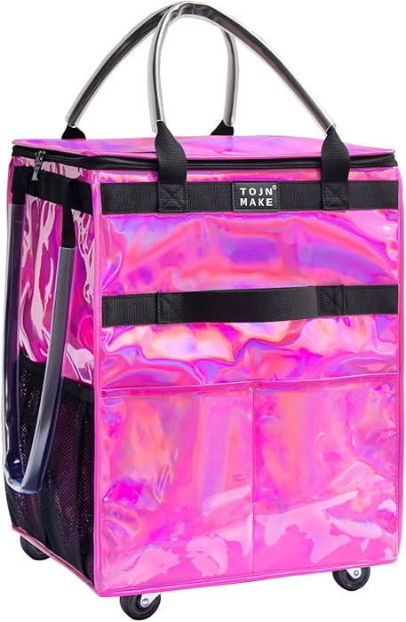 Reusable Grocery Bag On Wheels, Shopping Trolley, Rolling Tote with 8 Pockets and Zipper Cover, F... | Amazon (US)