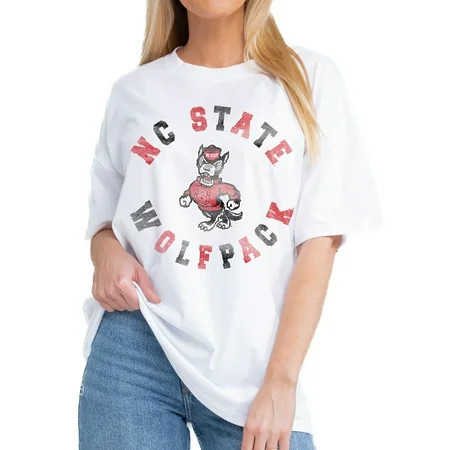 Women s Gameday Couture White NC State Wolfpack This Time Around Oversized T-Shirt | Walmart (US)
