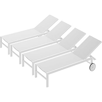 SUNLEI Patio Chaise Lounge Outdoor Set of 2, Pool Lounge Chairs for Outside w/5-Position Adjustab... | Amazon (US)