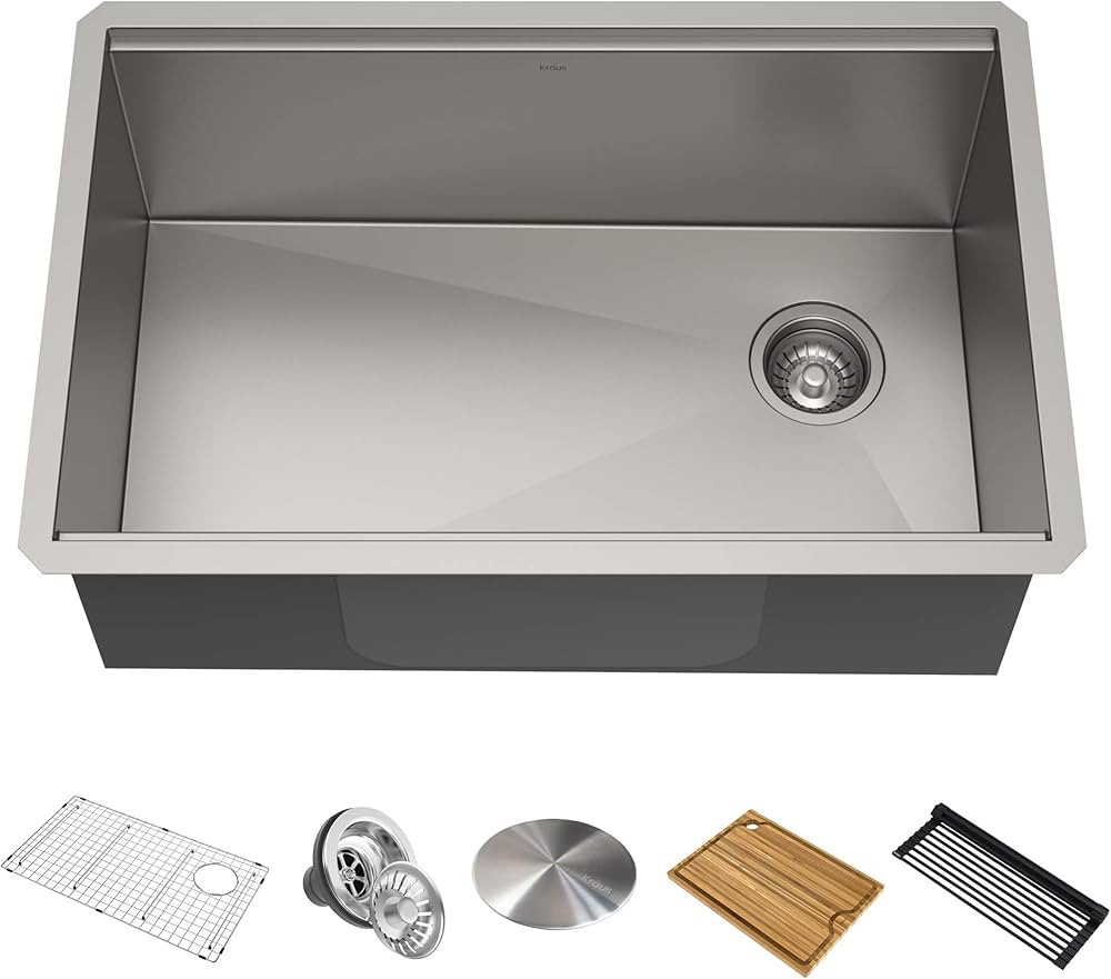 KRAUS Kore 36 Inch Undermount Workstation 16 Gauge Stainless Steel Single Bowl Kitchen Sink with ... | Amazon (US)
