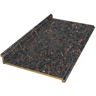 4 ft. Black Laminate Countertop with Full Wrap Ogee Edge in Spicewood Springs With Backsplash | The Home Depot