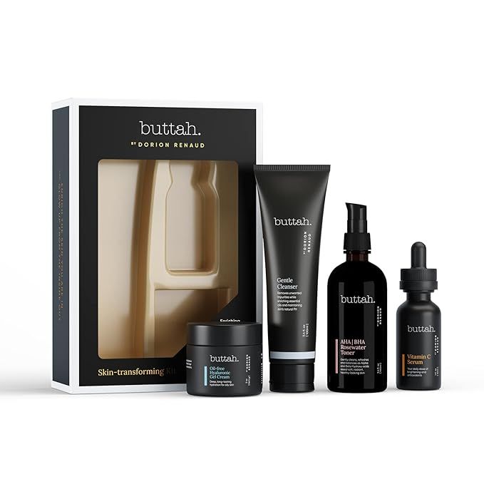 Buttah Skin Supreme Kit for Melanin Rich Skin | Oil-Free Hyaluronic Gel Cream 2 oz | Vitamin C Se... | Amazon (US)