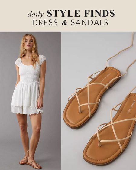 Summer outfit combination - strappy sandals and white western dress. #ae #americaneagle #virtualstylist #personalshopper

#LTKSaleAlert #LTKOver40 #LTKFindsUnder50