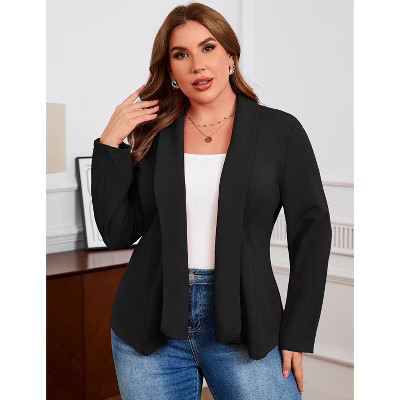 Women Plus Size Blazer Black 2XL | Target