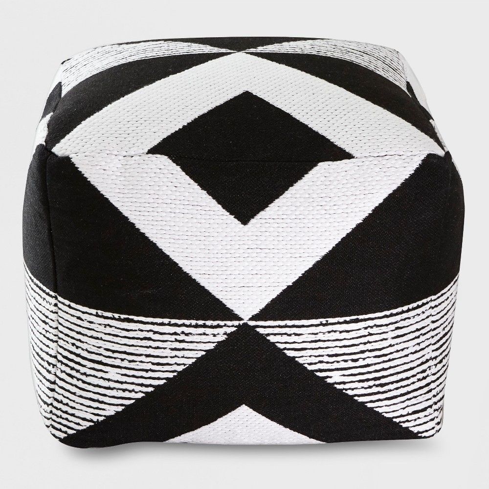 Geo Woven Outdoor Pouf Black - Project 62 | Target