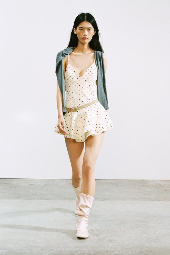SHORT POLKA DOT JUMPSUIT DRESS | Zara UK