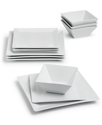 The Cellar Marc 12 Pc. Square Dinnerware Set, Service for 4, Exclusively at Macy's - Macy's | Macy's