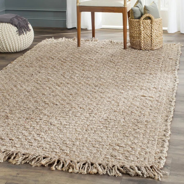 Jakwaun Natural Fiber Hand Woven Jute Solid Color Rug | Wayfair North America