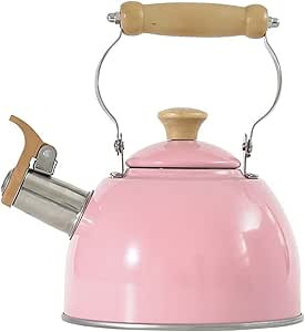 Pink Tea Kettle for Stove Top, Loud Whistling Teapot with Cool Grip Ergonomic Handle, Food Grade ... | Amazon (US)