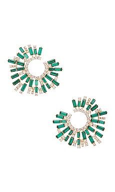 Ettika Opulent Crystal Stardust Open Circle Earrings in Green Crystal from Revolve.com | Revolve Clothing (Global)