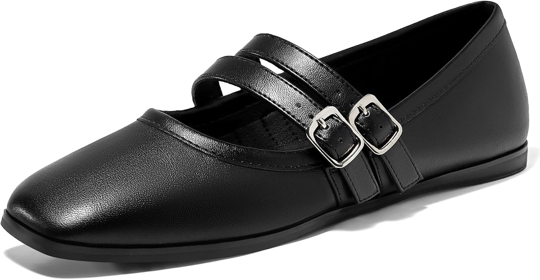 Coutgo Womens Mary Jane Flats Shoes Dressy Comfortable Square Toe Double Strap Soft Work Slip on ... | Amazon (US)