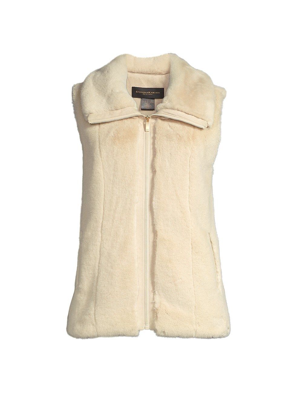 Women's Mock Turtleneck Faux Fur Vest - Ivory - Size Medium | Saks Fifth Avenue