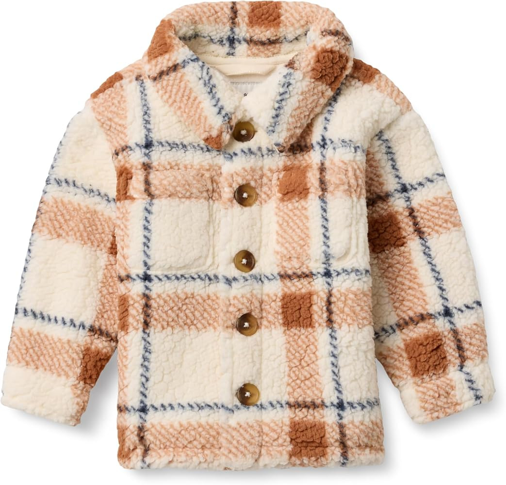 Amazon Essentials x Sofia Grainge Unisex Babies' Sherpa Overshirt Bottonfront Jacket | Amazon (US)