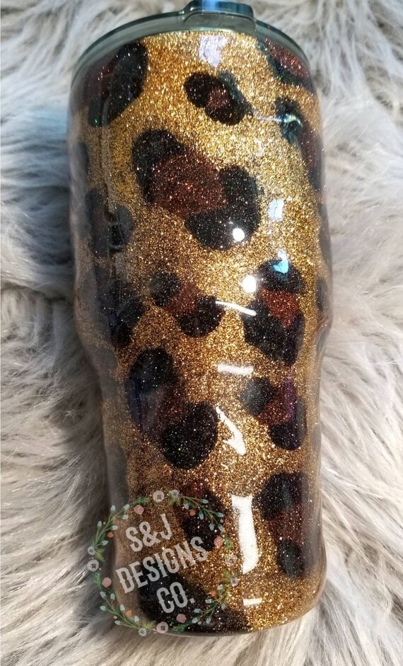 Glitter Cheetah tumbler | Etsy (US)