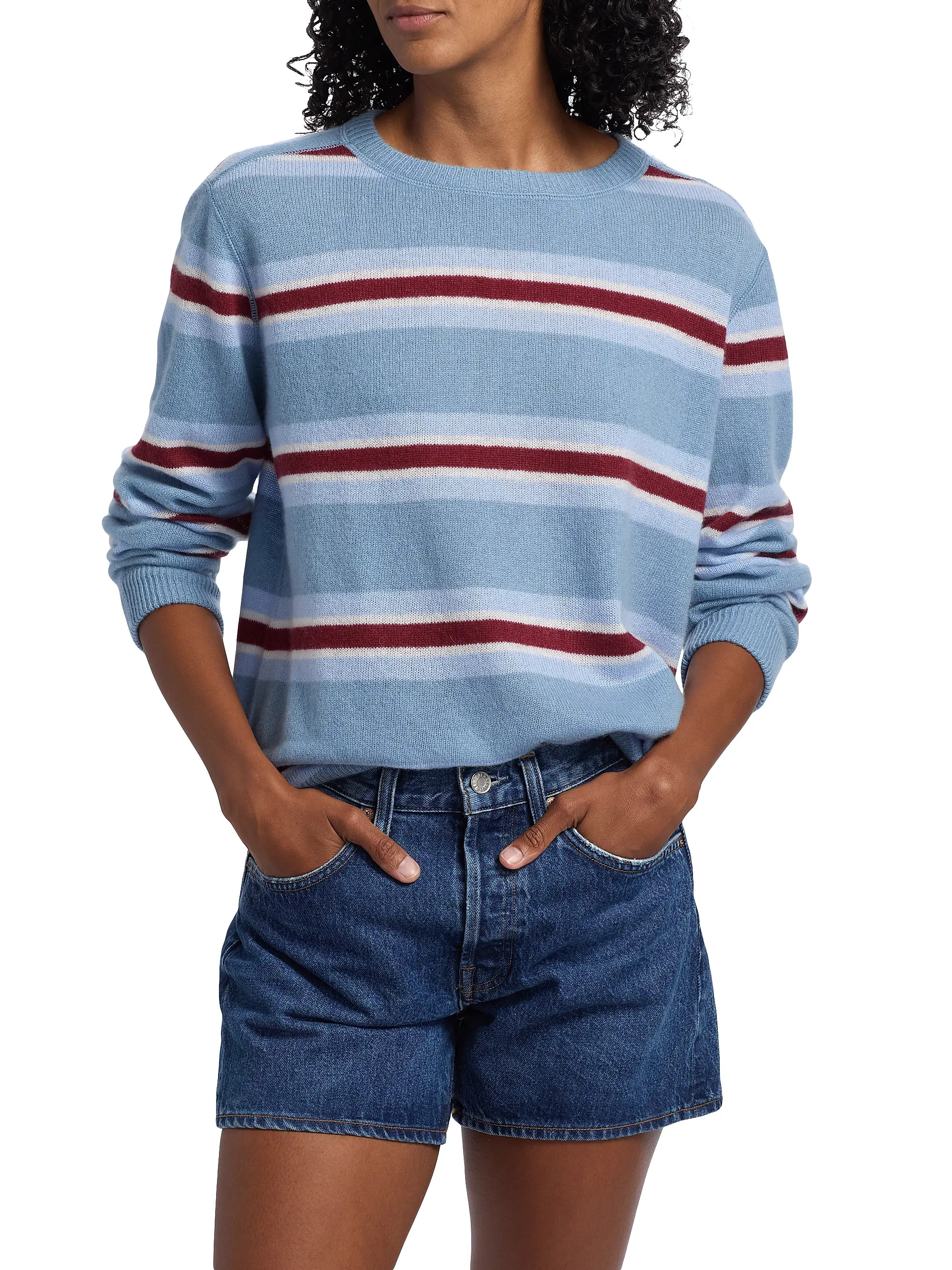 Boyfriend Striped Cashmere Sweater | Saks Fifth Avenue