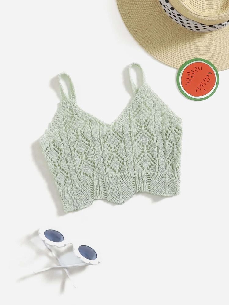 Girls Scallop Trim Crochet Cover Up Top | SHEIN