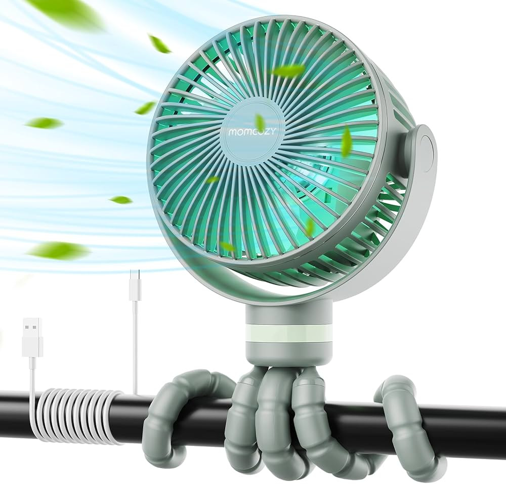 Momcozy 8000mAh Portable Stroller Fan, 27H Ultra-long Battery Life Detachable 4 Speed 360°Rotate... | Amazon (US)