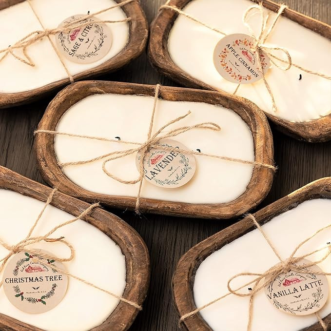 Red Barn Candle Company Wood Dough Bowl Candles | 100% Natural Soy Wax & Essential Oil Infused | ... | Amazon (US)