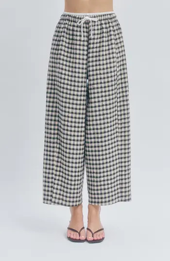 Ari Gingham Ankle Wide Leg Pants | Nordstrom
