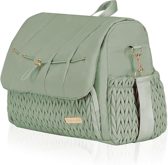 Hannah & Sophia Belle Convertible Baby Diaper Backpack & Bag in Sage Green, Large Size, Dual Side... | Amazon (US)