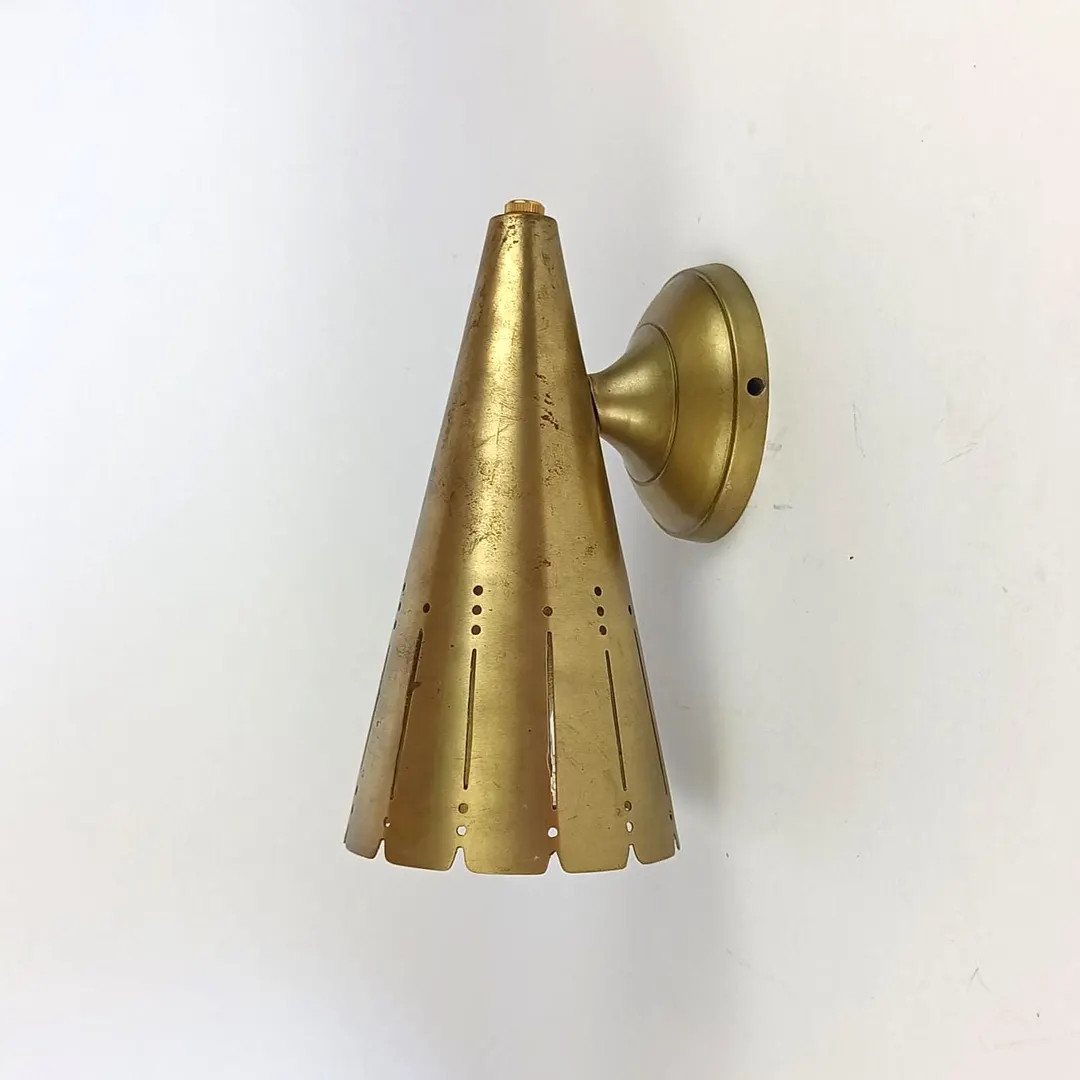 MCM Wall Sconce Conical Shaped Brass Tone Finish for Restoration - Etsy | Etsy (US)