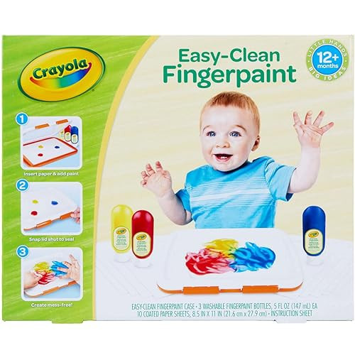 Crayola Mess Free Finger Painting Station, Washable Finger Paint for Toddlers, Arts & Crafts Set, Sensory Activity, Toddler Easter Basket Essentials, 1+ | Amazon (US)