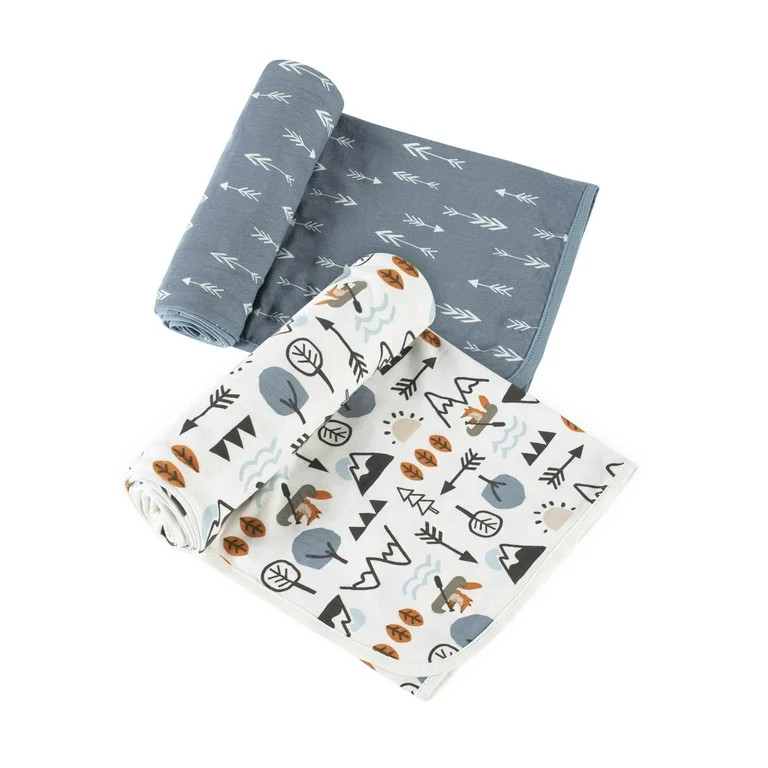 Modern Moments by Gerber Baby & Toddler Boys Jersey Swaddle Blankets, 2-Pack | Walmart (US)