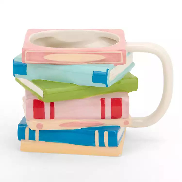 New! Multicolor Book Stack Mug | Kirklands