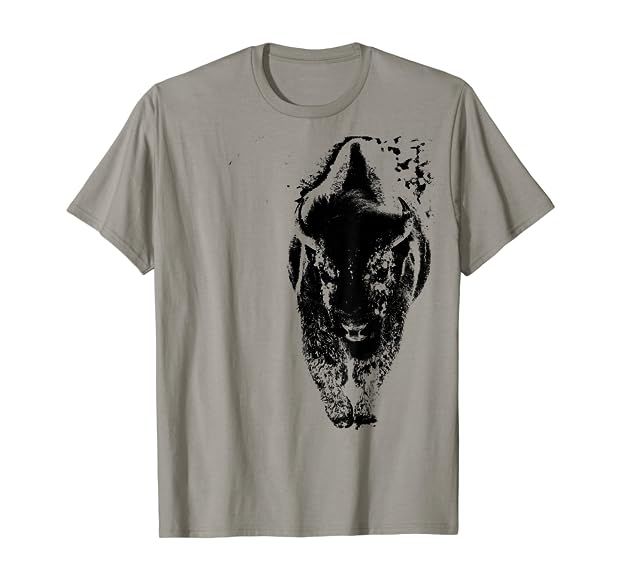 Buffalo Shirt American Bison Shirt snow Western Shirt Gift T-Shirt | Amazon (US)