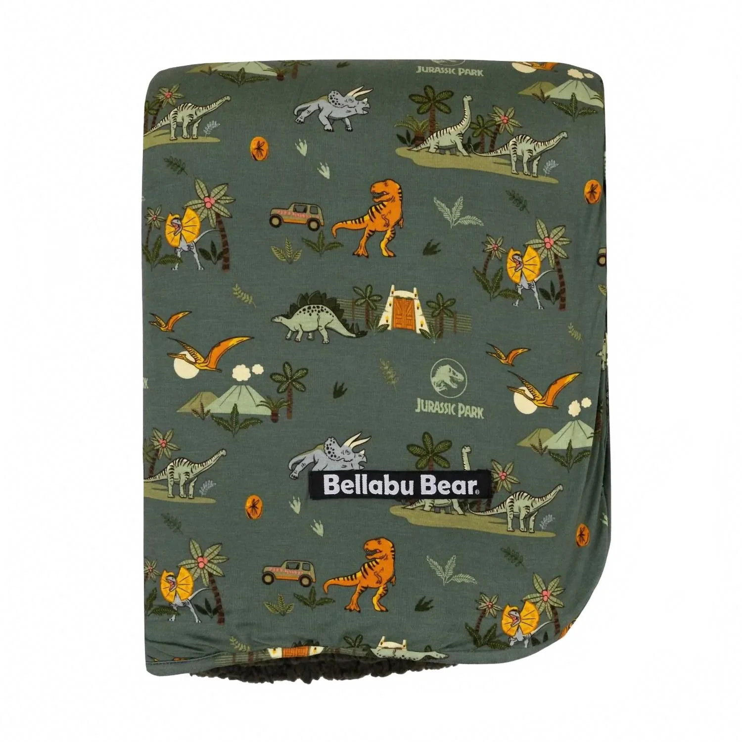 Kid's Jurassic Park Safari Bamboo Blanket In Green | Shop Simon