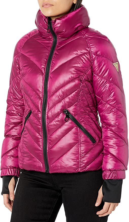 GUESS womens Belted Softshell With Hood Transitional Jacket, Magenta, Small US at Amazon Women's ... | Amazon (US)
