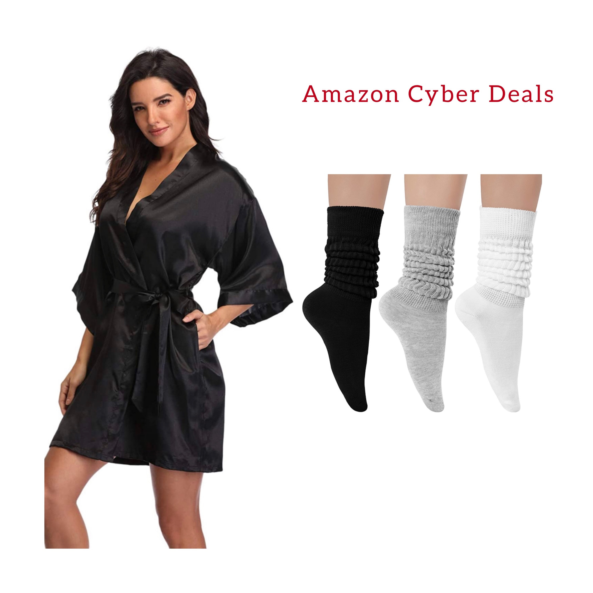 Amazon. Gift Guide. Easy Gift Idea. Silk Robe. Slouchy Socks. Cyber Monday. Cyber Week. Cyber Deals  

#LTKsalealert #LTKCyberweek #LTKGiftGuide