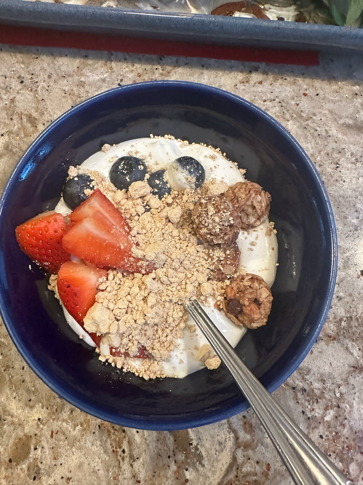 Yogurt bowl for breakfast with fruit, granola and pb2

#LTKFindsUnder50 #LTKFitness #LTKHome