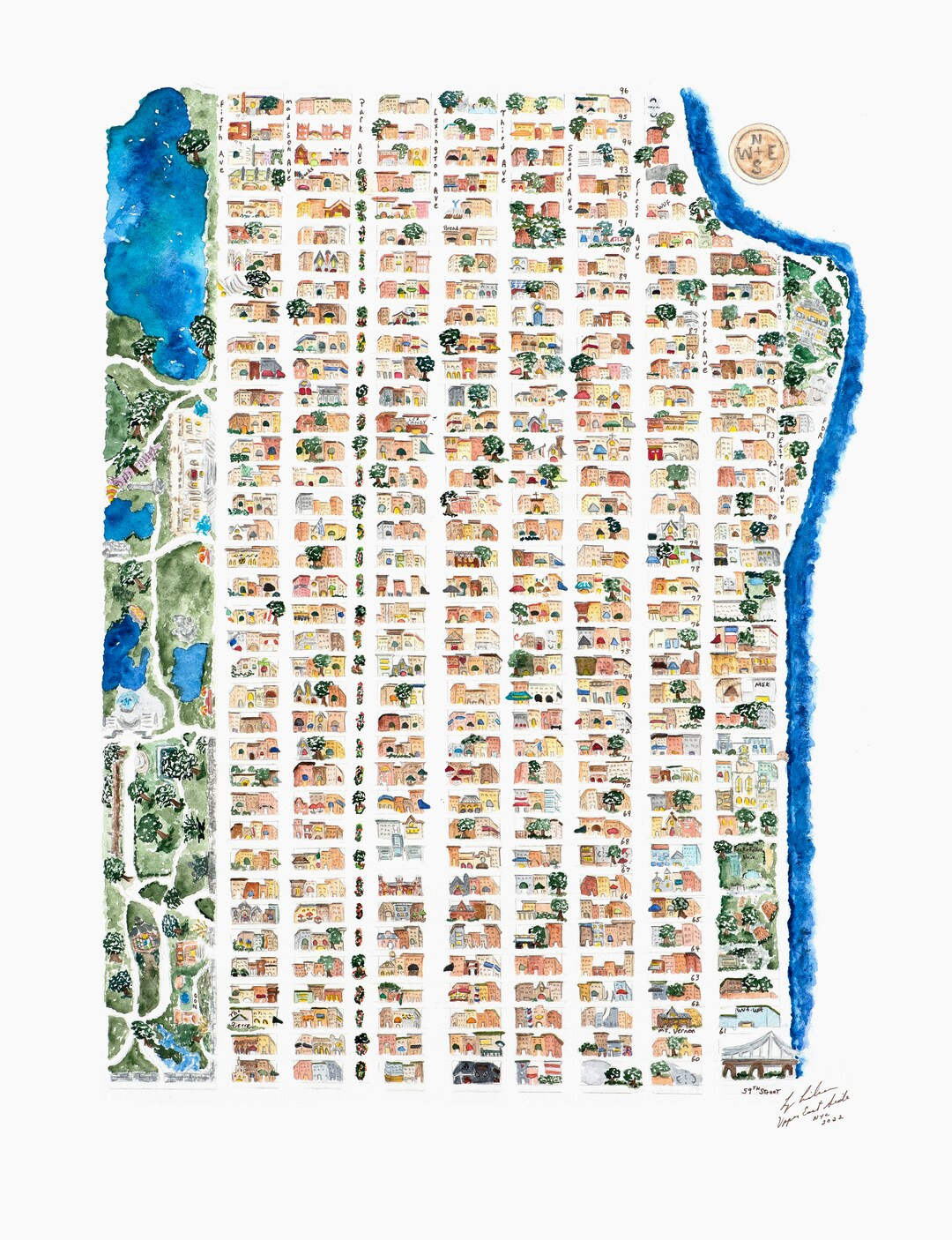 Upper East Side Map NYC - Etsy | Etsy (US)