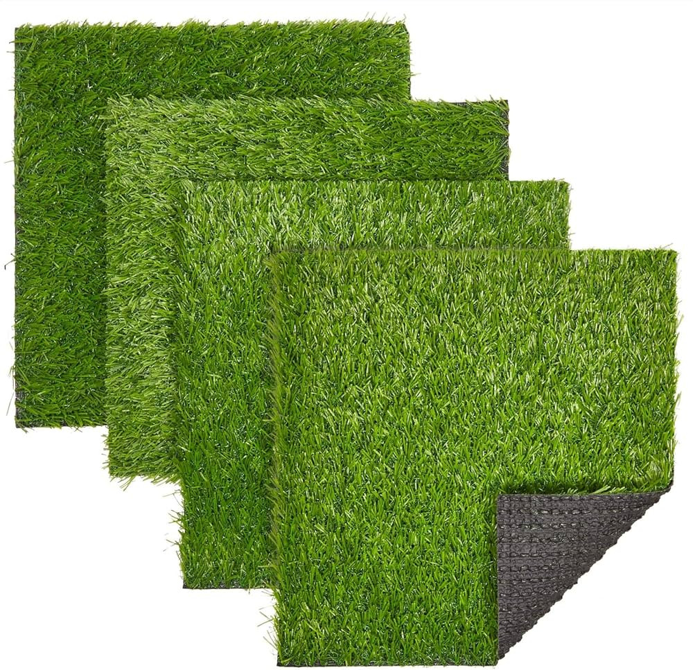 Amazon.com: Juvale 4-Pack Non-Slip Artificial Grass Tiles for Indoor & Outdoor Use | 12x12-0.25 i... | Amazon (US)