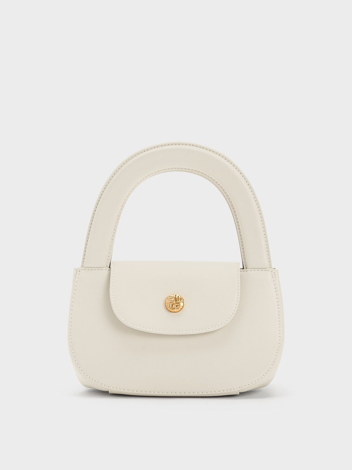 Chalk Double Handle Curved Tote | CHARLES & KEITH | Charles & Keith US