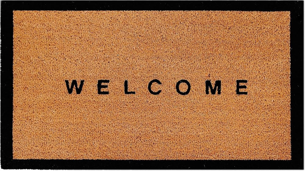 THEODORE MAGNUS Natural Coir Doormat with Non-Slip Backing - 17 x 30 - Outdoor/Indoor - Welcome M... | Amazon (US)