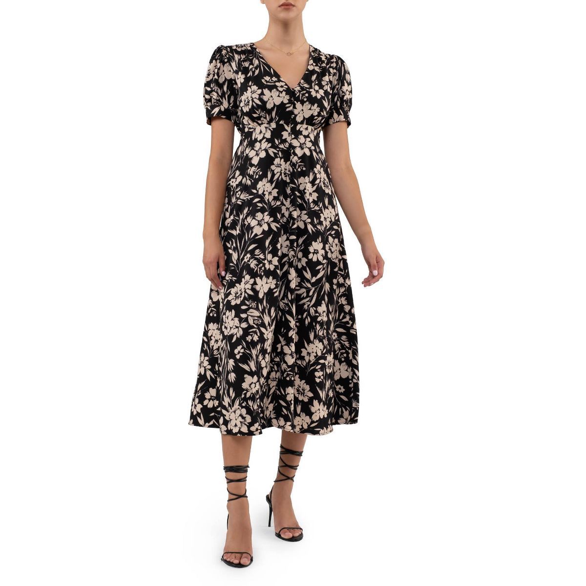 August Sky Women's V-Neck Floral Midi Dress | Target